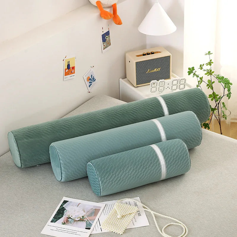 Cervical Neck Roll Memory Foam Pillow Bolster Pillow Round Neck Pillows Support for Sleeping Bolster Pillow for Bed Legs Back