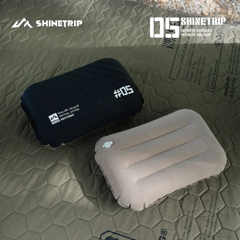 ShineTrip Outdoor Camping Inflatable Pillow Foldable Portable Ultra-light Air Pillow, Comfortable Sleep Pillow with Neck Support