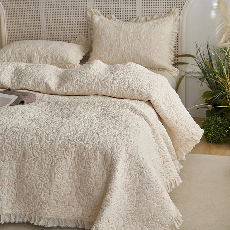 Washed Pure Cotton Versatile Quilted Bedspread Summer Quilt Blanket Bed Cover Mattress Topper Coverlet Bed Sheet With Pillowcase
