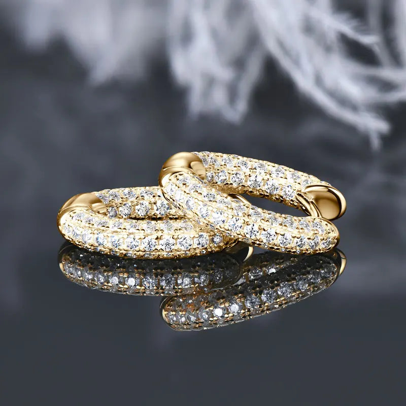 IOGOU 925 Sterling Silver Full Moissanite Diamond Earrings for Women Men Ice Out Hoop Earrings Fine Jewelry 2025 Hip Hop Fashion
