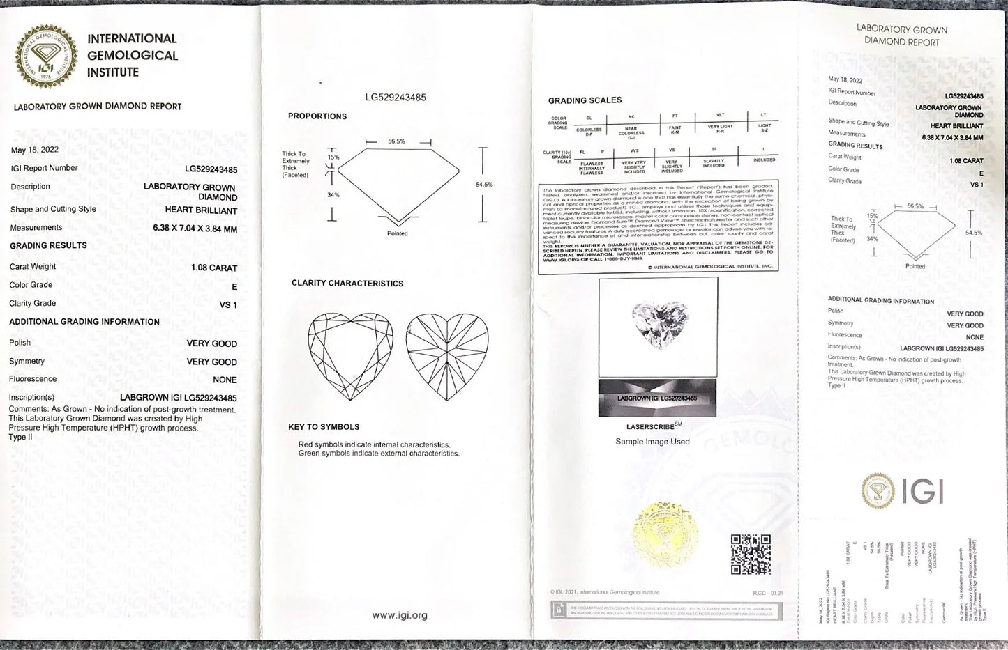 Diamanti Lab Grown Taglio Cuore con Certificato IGI