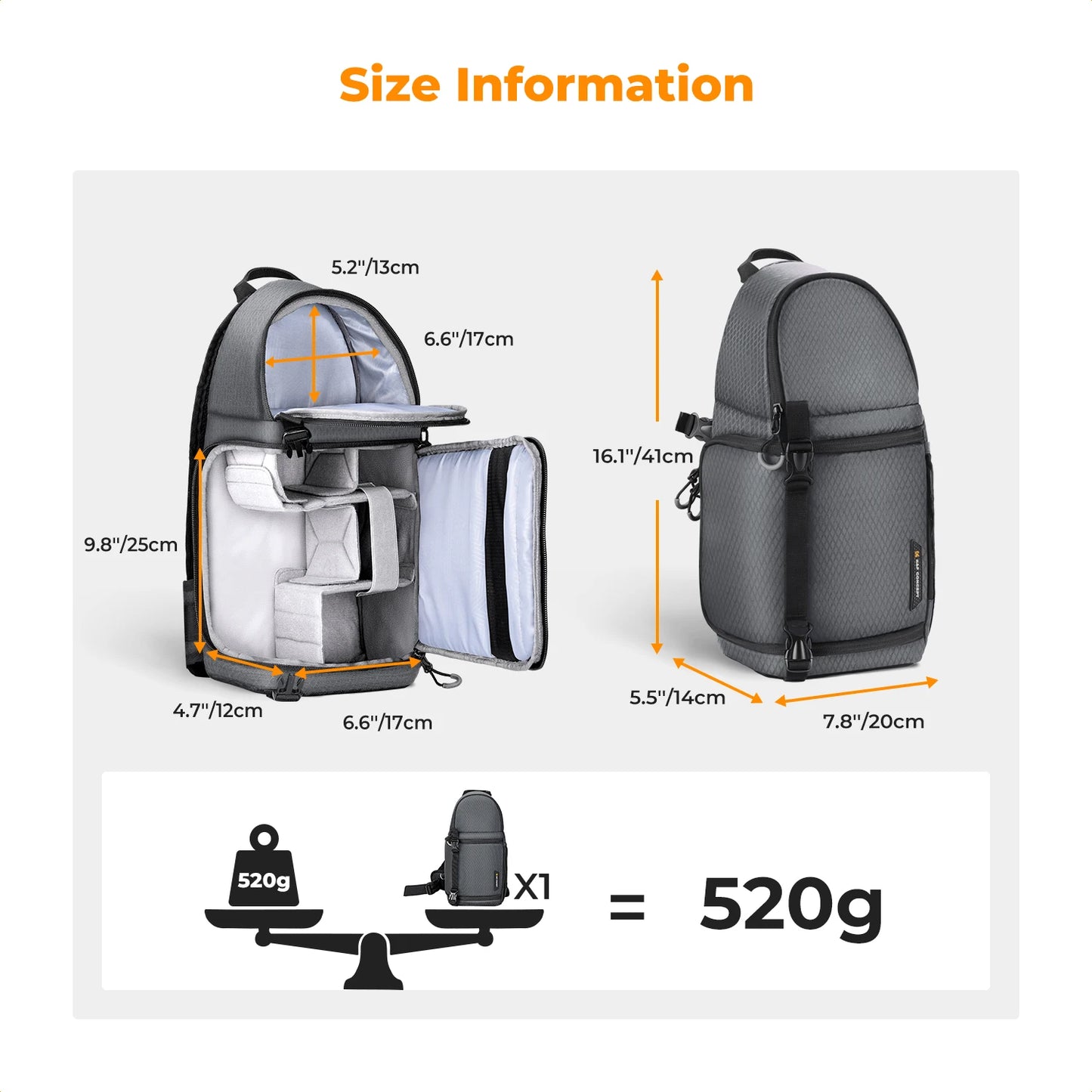 K&F Concept Camera bag Photography Backpack 10L Waterproof Camera Sling Backpack DSLR/SLR Camera Case Sony Fuji Photography Bags