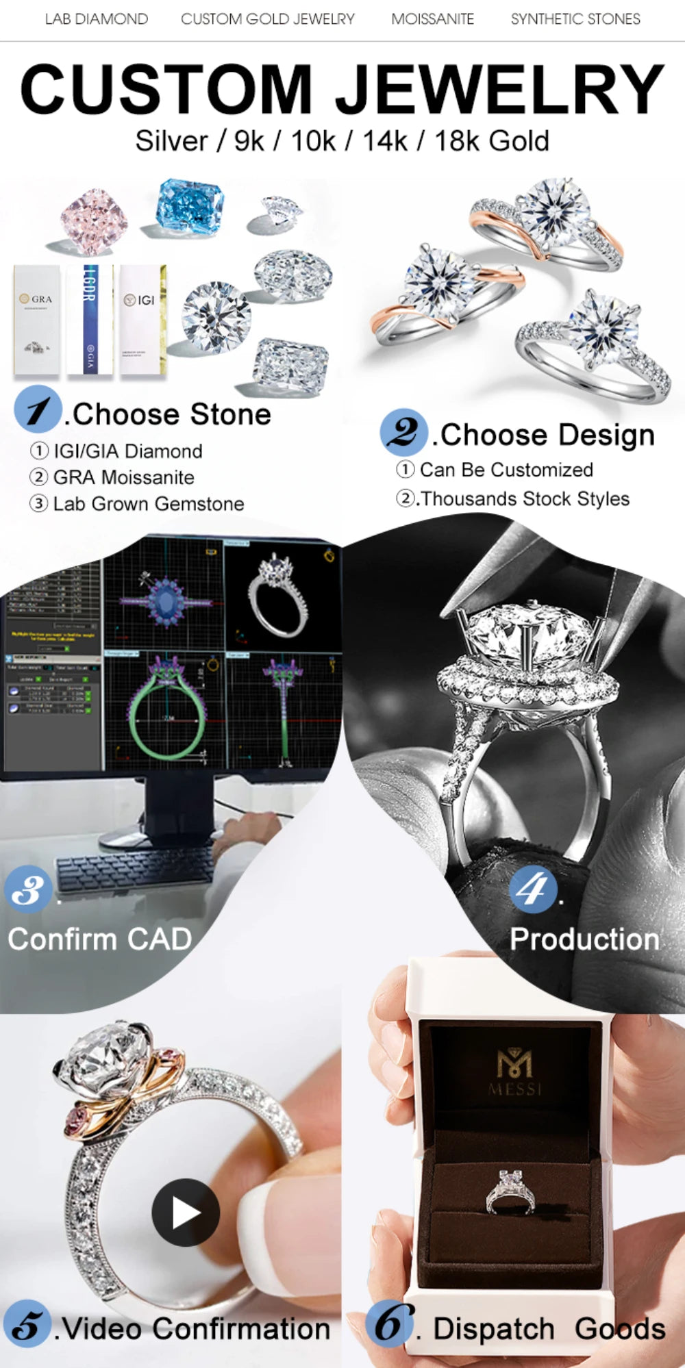 Diamanti Lab Grown Taglio Marquise con Certificato IGI