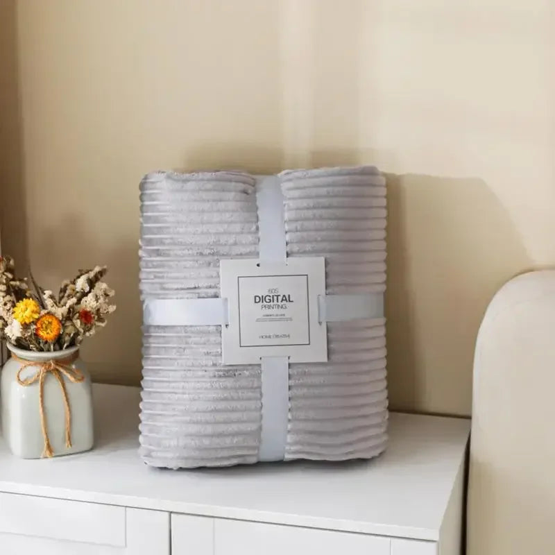 Fleece Bedspread Bed Covers Sofa Blanket Throw Blankets Plush Solid Color Soft Plaid