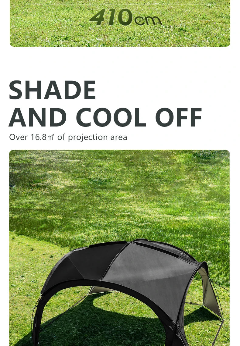 BISINNA Outdoor Camping Dome Tent Luxury Large Round Canopy Silver-coated Garden Awning Family Picnic Pergola Tent