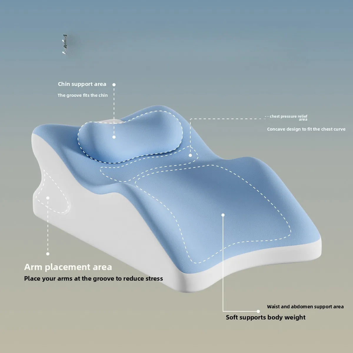 Polyester Cooling Bed Cushion for Adults Multi-Functional Breathable Pillow Summer Floor Mat Phone Reading Stomach Sleeping Pad