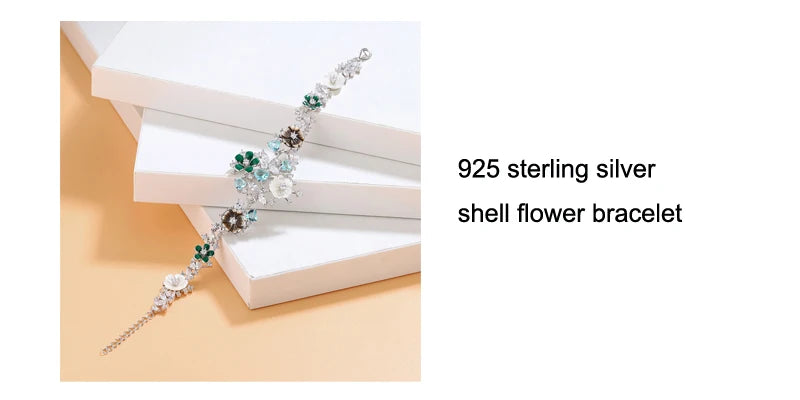 Laya 925 Sterling Silver Summer Hot Style Luxury Jewelry High Quality Zircon Natural Shell Flower Necklace For Women 2022 Trend