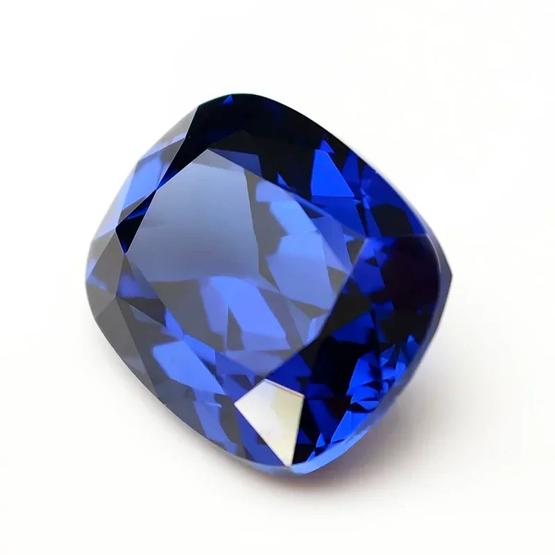 Zaffiro Royal Blue Lab Grown Taglio Cuscino Allungato Certificato
