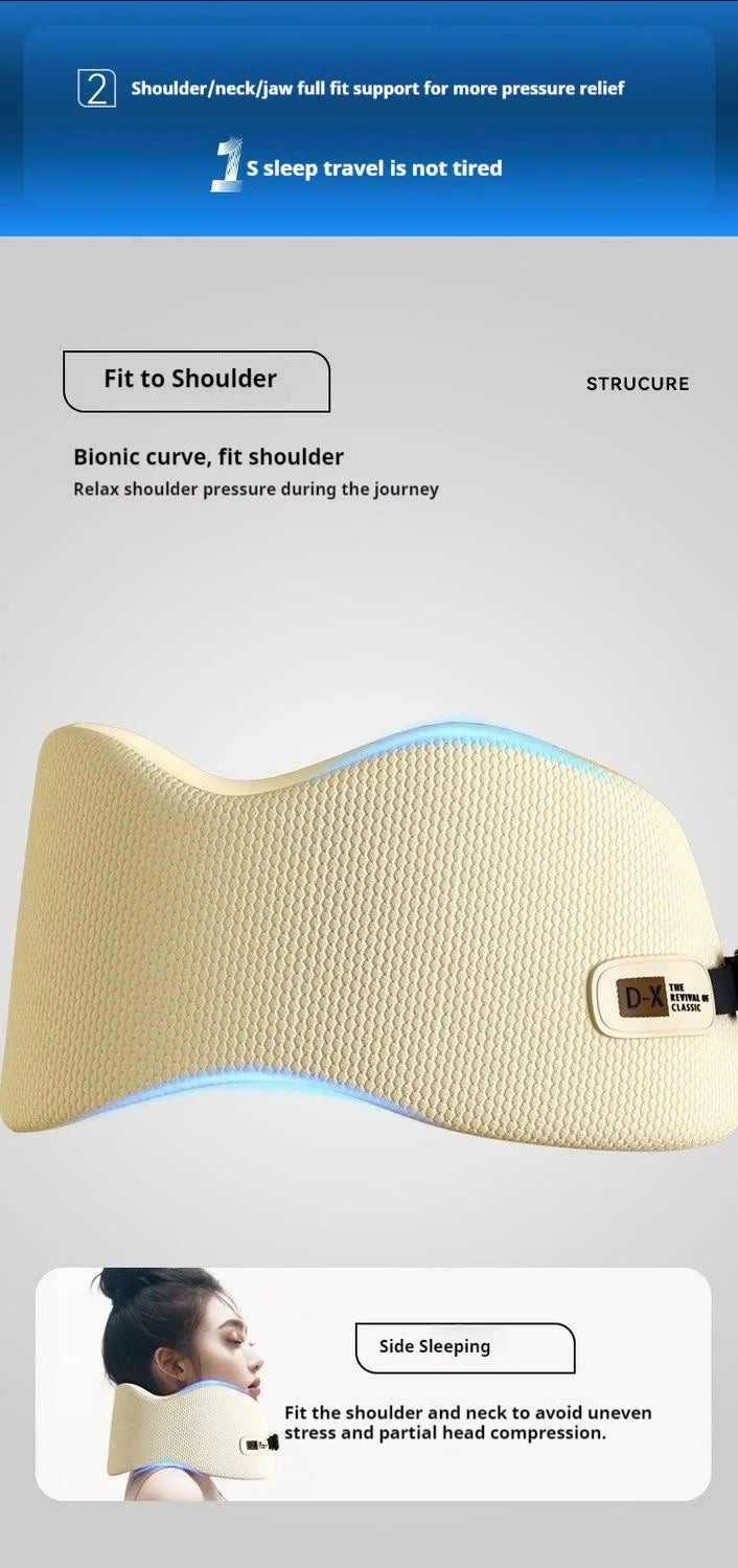 Travel Pillow U-Shape Pure Memory Foam Neck Pillow For Airplane Office Nap Cervical Pillows Flight Sleeping Head Neck Support