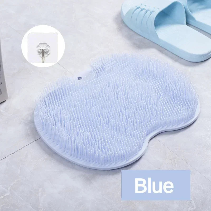 Silicone Rub Back Brush Bathroom Non-slip Wash Foot Pad Massage Shower Mat with Sucker Bath Massage Foot Exfoliating Brush Pad