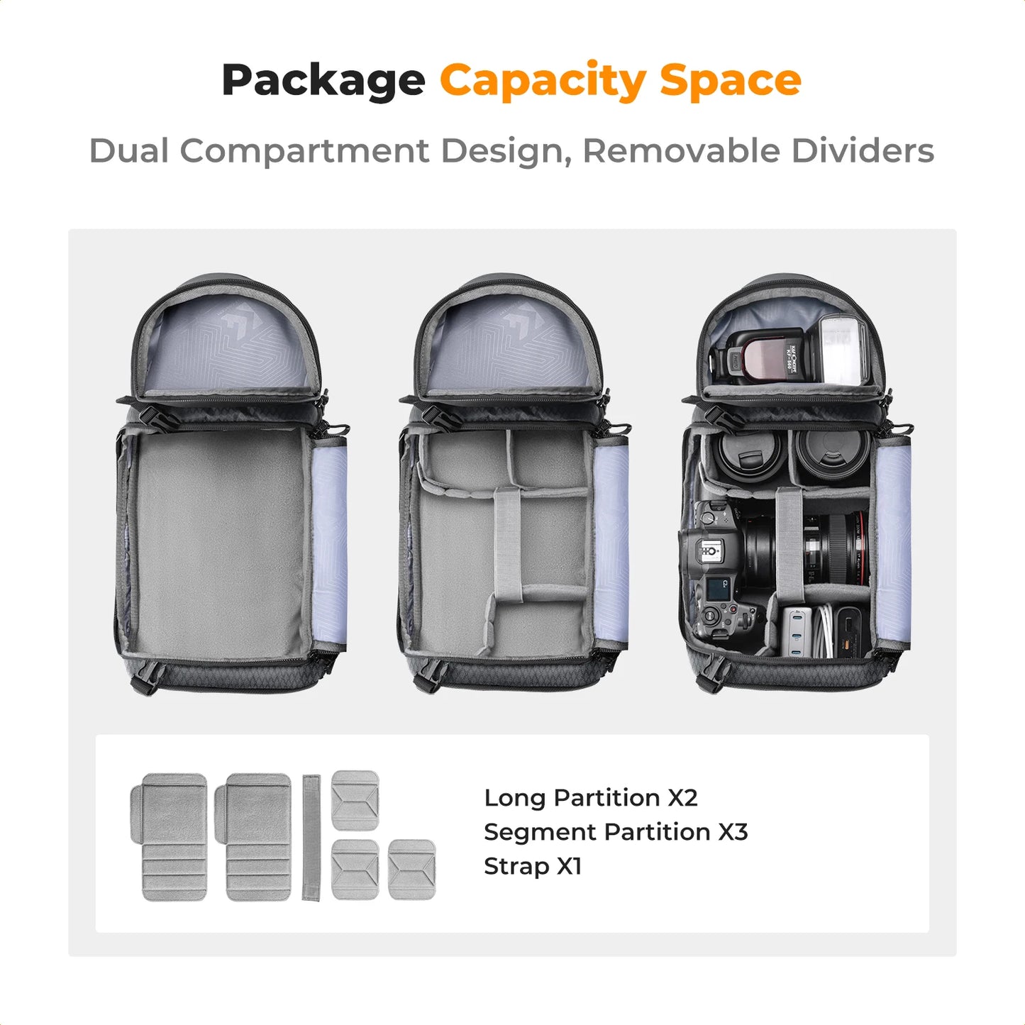 K&F Concept Camera bag Photography Backpack 10L Waterproof Camera Sling Backpack DSLR/SLR Camera Case Sony Fuji Photography Bags