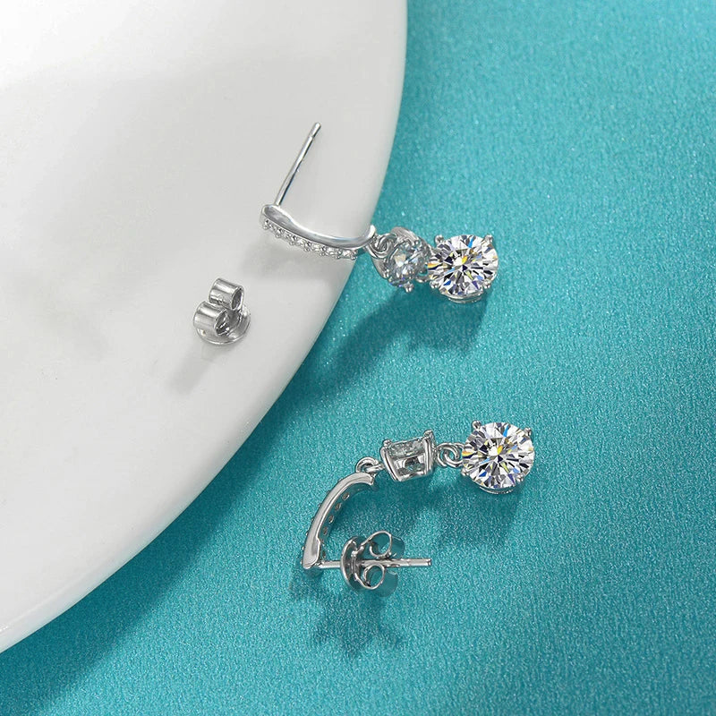 HORRIPAL 6CT D VVS1 Moissanite Stud Earrings S925 Sterling Silver 18k Plated Real Lab Grown Diamond with GRA Jewelry for Women