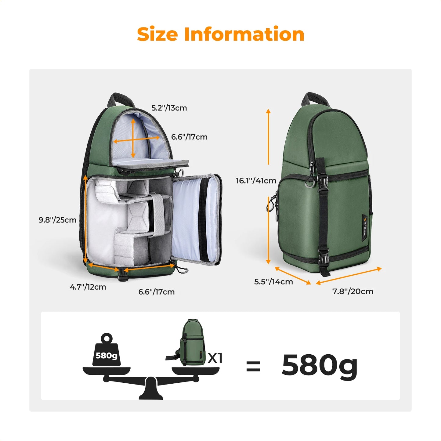K&F Concept Camera bag Photography Backpack 10L Waterproof Camera Sling Backpack DSLR/SLR Camera Case Sony Fuji Photography Bags