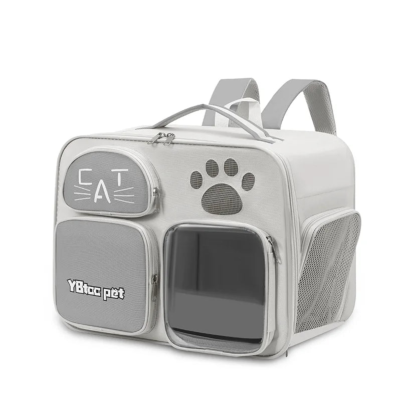 New arrivalpure color large-capacity pet bag outdoor backpack cat bag outing bag portable shoulder crossbody bag cat cage