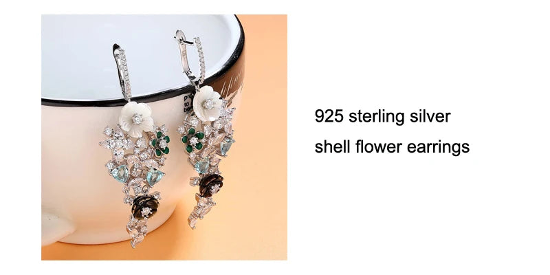 Laya 925 Sterling Silver Summer Hot Style Luxury Jewelry High Quality Zircon Natural Shell Flower Necklace For Women 2022 Trend