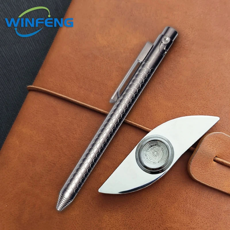 Bolt Action Titanium Alloy Tactical Pen Business Signature Pen Student Stationery Emergency Glass Breaker Self Defense Supplies