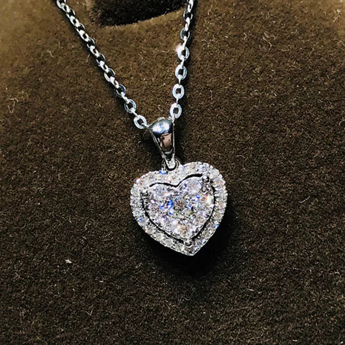 Solitaire 3ct Lab Moissanite Diamond Pendant Real 925 Sterling Silver Charm Party Wedding Pendants Necklace For Women Jewelry