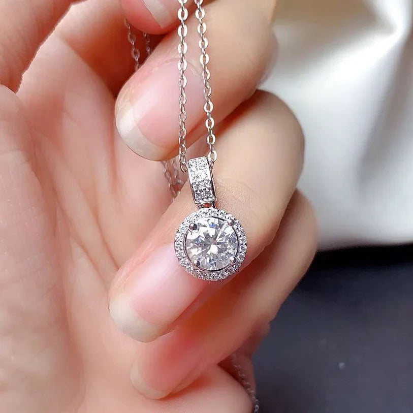 Solitaire 3ct Lab Moissanite Diamond Pendant Real 925 Sterling Silver Charm Party Wedding Pendants Necklace For Women Jewelry