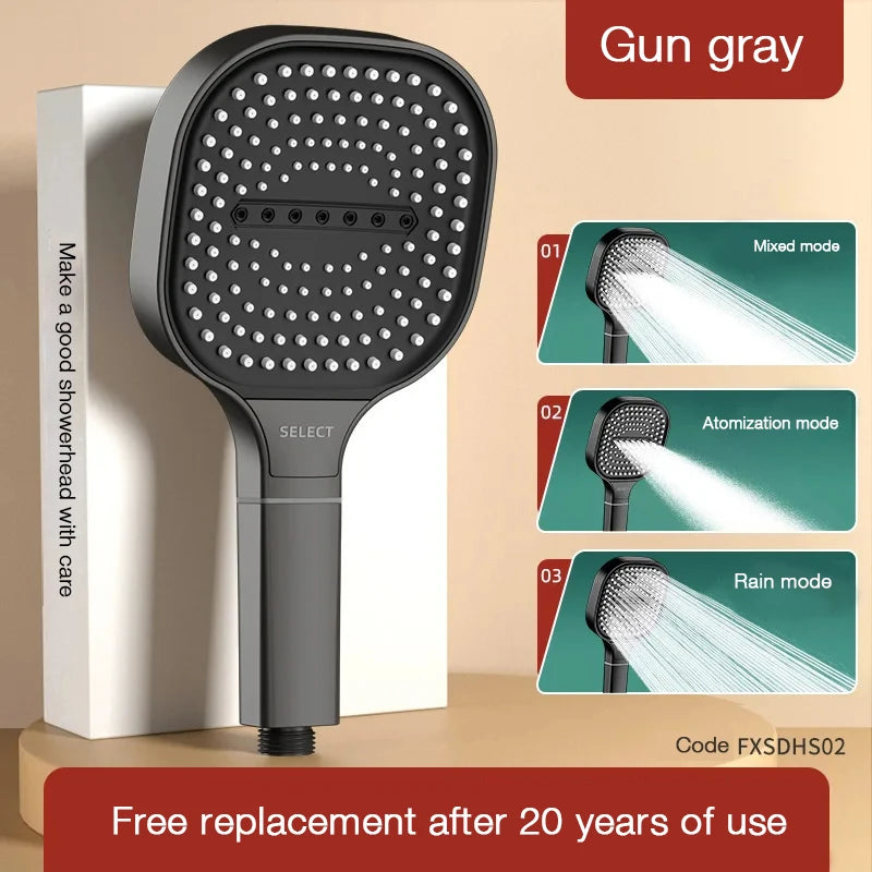 13cm Large Panel Nozzle 3 Modes Shower Shower Head High Pressure Water Massage Shower Head With Filter Element Sets