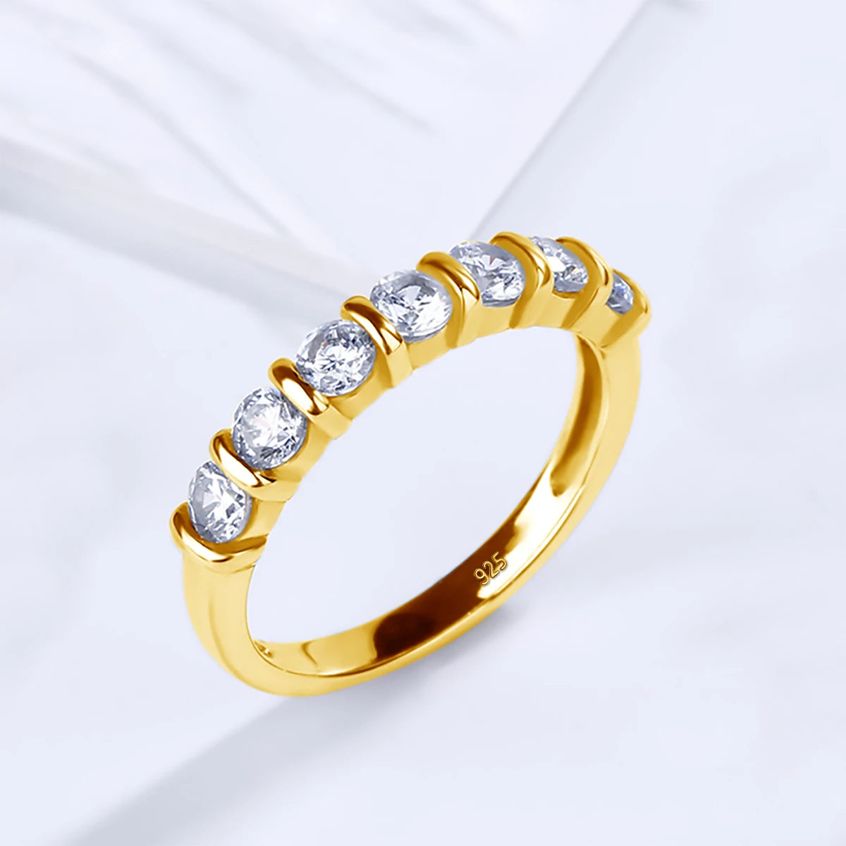 Trend 585 14K 10K Gold Bubble Ring For Women Moissanite Wedding Band Eternity Ring 7 Stone Engagement Jewelry With Certificate M