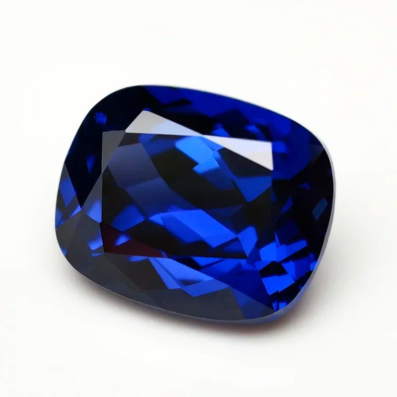Zaffiro Royal Blue Lab Grown Taglio Cuscino Allungato Certificato