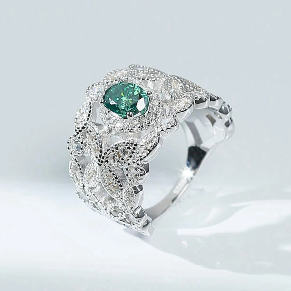 Wong Rain Vintage 925 Sterling Silver 3EX VVS1 Oval Cut 1CT Real Moissanite Diamonds Gemstone Engagement Rings Fine Jewelry Gift