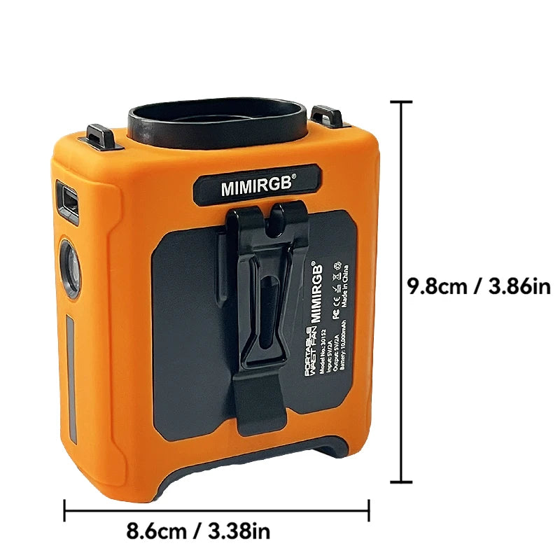 20000mAh Portable Outdoor Waist Fan Hanging Neck Strong Wind LED Lighting Outdoor Emergency Power Supply Suitable Outdoor Work