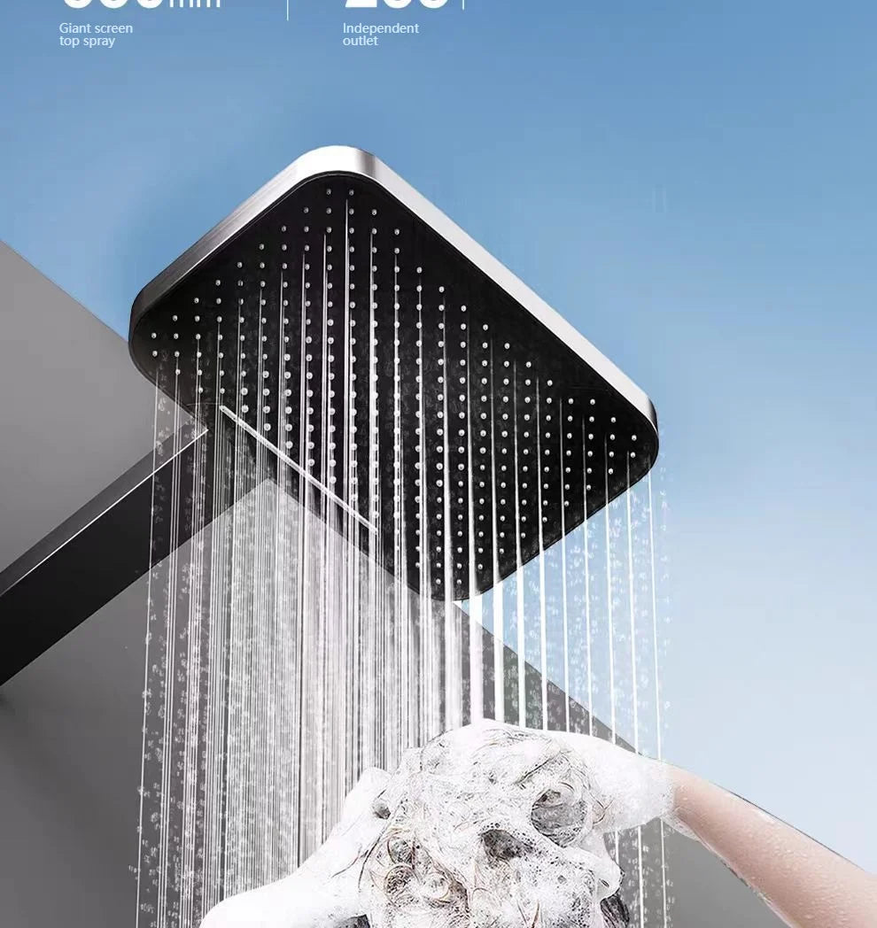 Digital Display Piano Key Waist Spray Shower Set Grey Shower System Set Bathroom Bath Booster Sprayer