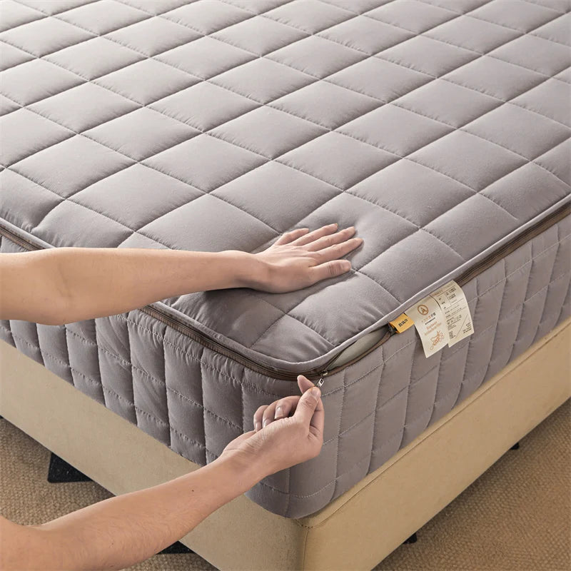 Six Sides All Inclusive Mattress Cover with Zipper Thicken Fitted Sheet Quilted Mattress Protector Pad Couple Customized Size