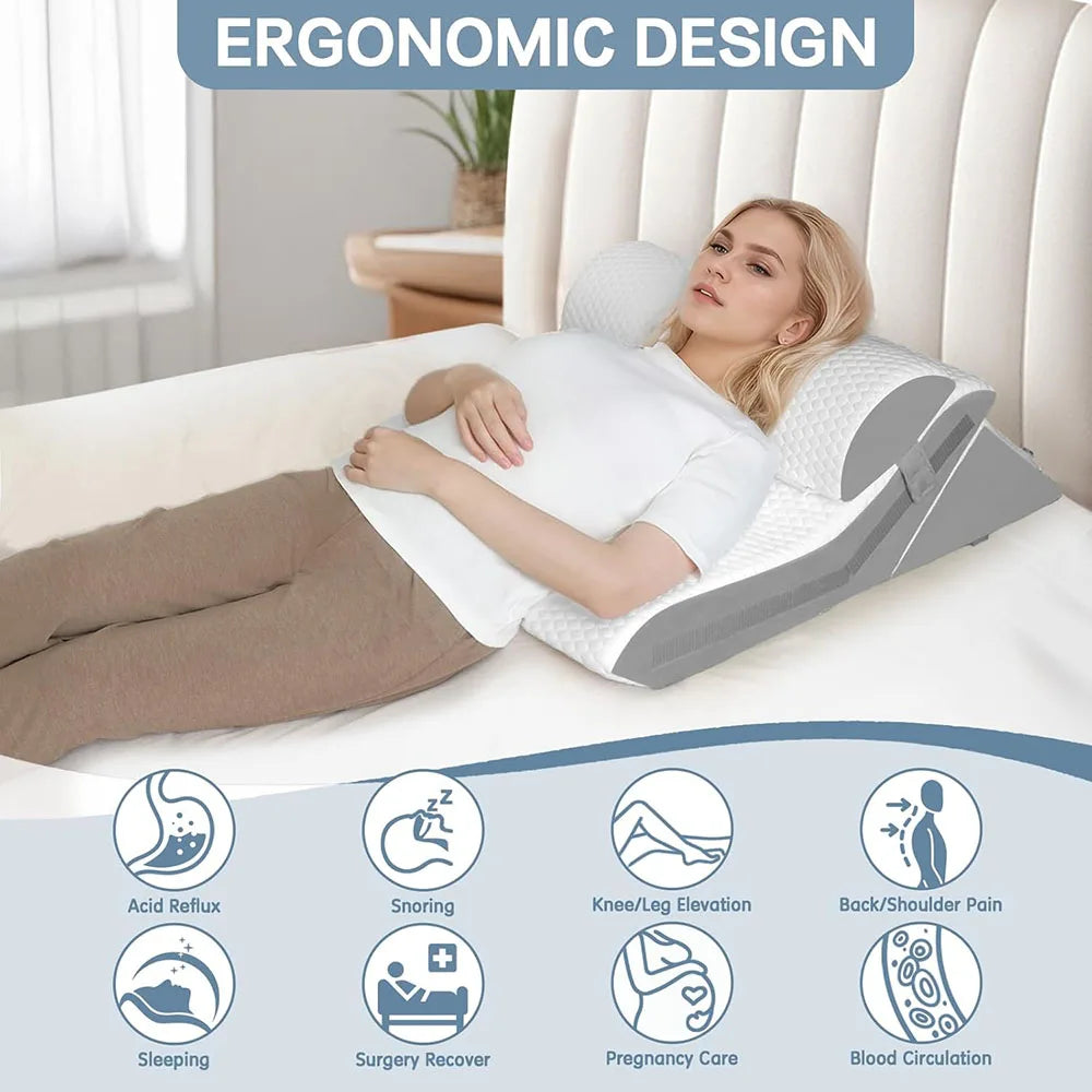 3Pcs/set Wedge Pillow for Sleeping Adjustable Folding Triangle Pillow for Snoring and After Surgery Back Pain Relief Acid Reflux