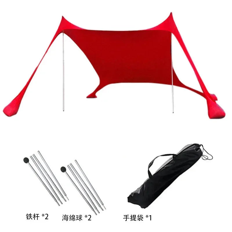Outdoor Beach Tent Portable Camping Sun Shelter UPF50+ Family Seaside Travel Tent Outdoor Windproof One-piece Beach Canopy