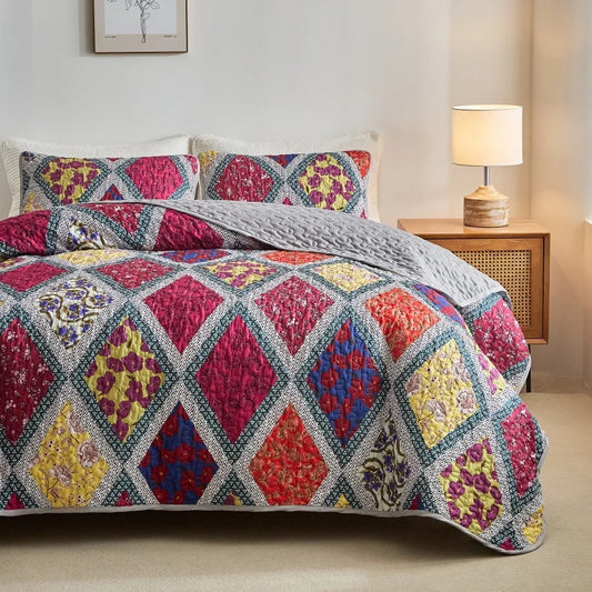 Bedspreads & coverlets for All Seasons Soft Bedspreads Quilt Bedding Set with Pillow Shams Queen King Coverlet Blanket Bed cover