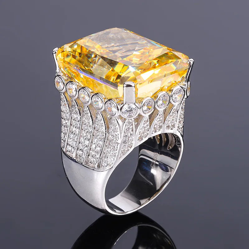 Jewelry S925 Full Body Silver High Carbon Diamond 80 Carat Luxury Inlaid Large Ring Main Stone 18 * 23 Women's Jewelry