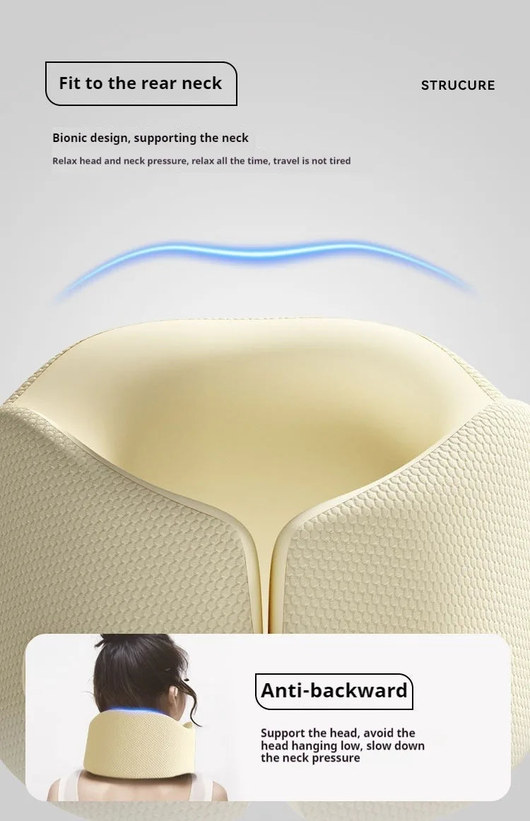 Travel Pillow U-Shape Pure Memory Foam Neck Pillow For Airplane Office Nap Cervical Pillows Flight Sleeping Head Neck Support