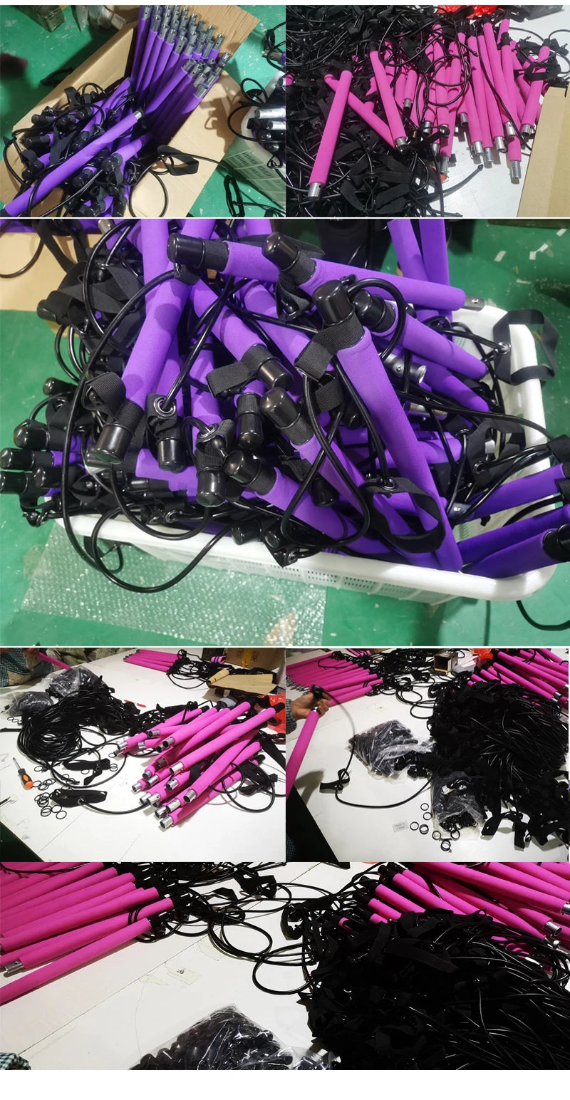 Portable Yoga Pilates Bar Stick with Resistance Band,Pull Rope,Home Gym Yoga Bar,Fitness Stretching Sports Bodybuilding