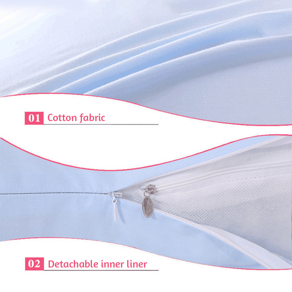 Full Body Support U-Shaped Pillow Cotton Pillowcase Comfy Breathable Pillow Case For Living Room U-shaped nap pillow Case