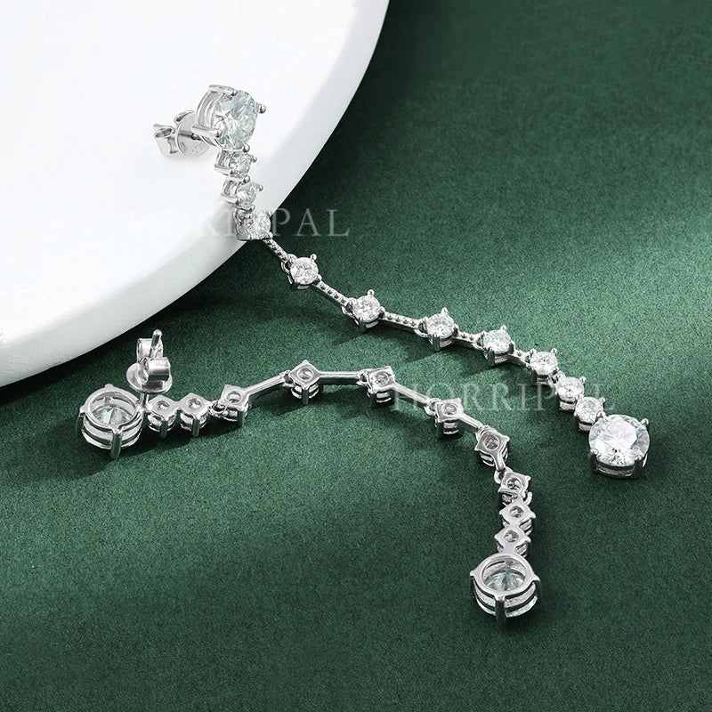 HORRIPAL 6CT D VVS1 Moissanite Stud Earrings S925 Sterling Silver 18k Plated Real Lab Grown Diamond with GRA Jewelry for Women