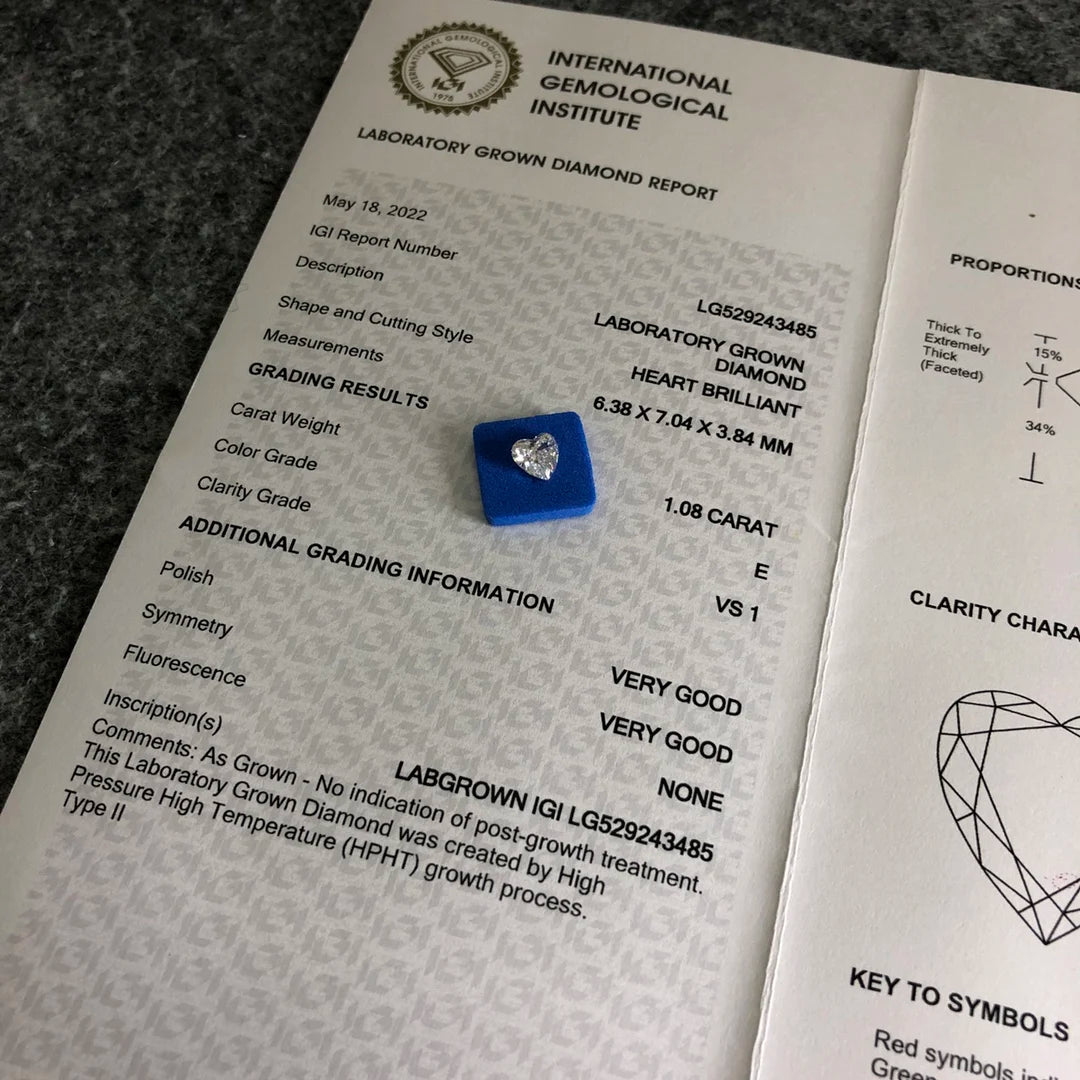 Diamanti Lab Grown Taglio Cuore con Certificato IGI