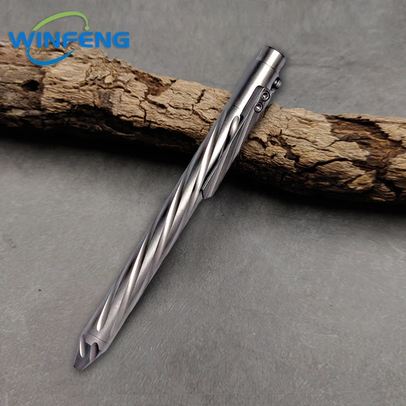 Bolt Action Titanium Alloy Tactical Pen Business Signature Pen Student Stationery Emergency Glass Breaker Self Defense Supplies