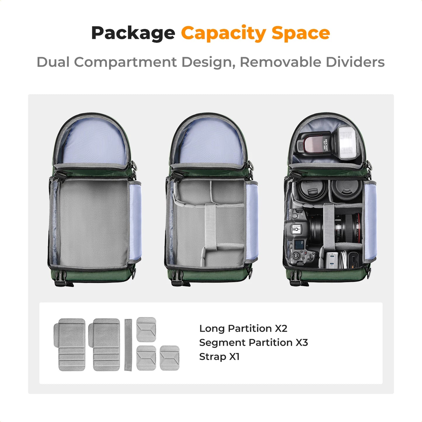 K&F Concept Camera bag Photography Backpack 10L Waterproof Camera Sling Backpack DSLR/SLR Camera Case Sony Fuji Photography Bags