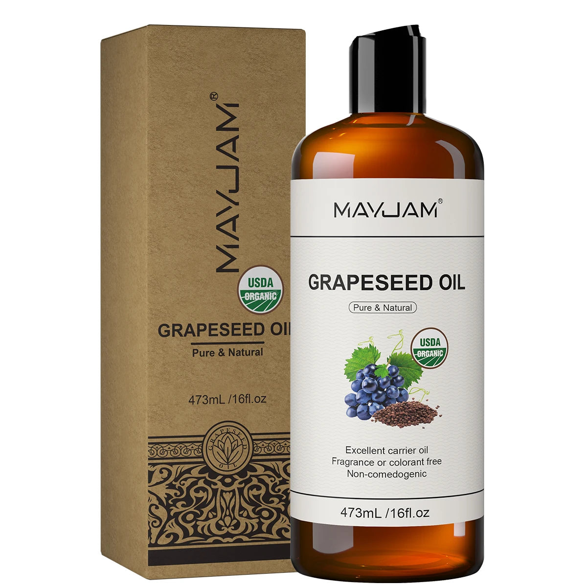 MAYJAM Jojoba Grapeseed Castor Vegetable Glycerin Fractionated Coconut Oil Moisturizing Face Hair Skin Natural Base Carrier Oil