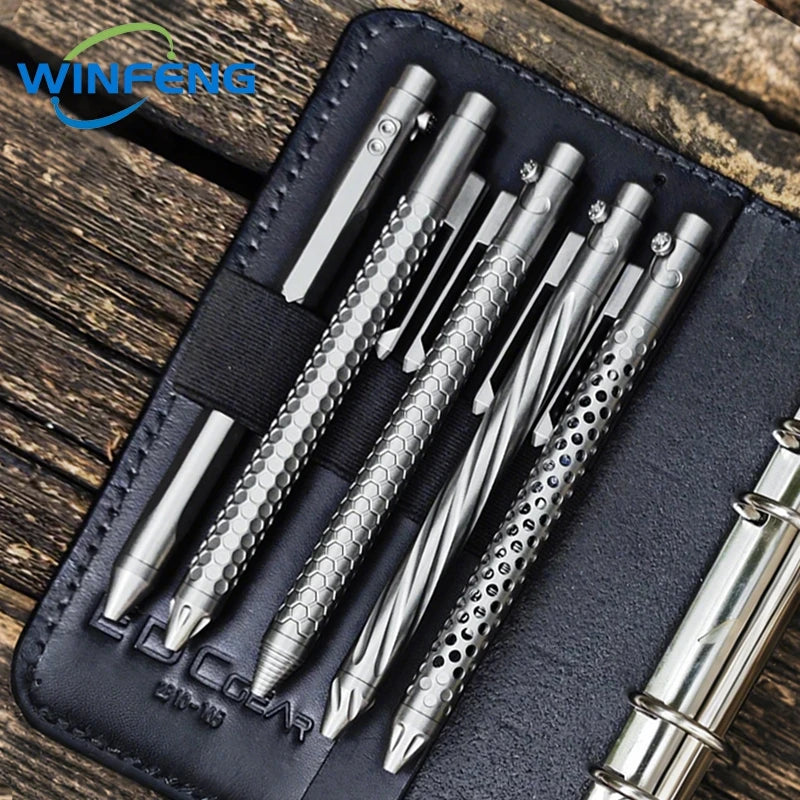 Bolt Action Titanium Alloy Tactical Pen Business Signature Pen Student Stationery Emergency Glass Breaker Self Defense Supplies
