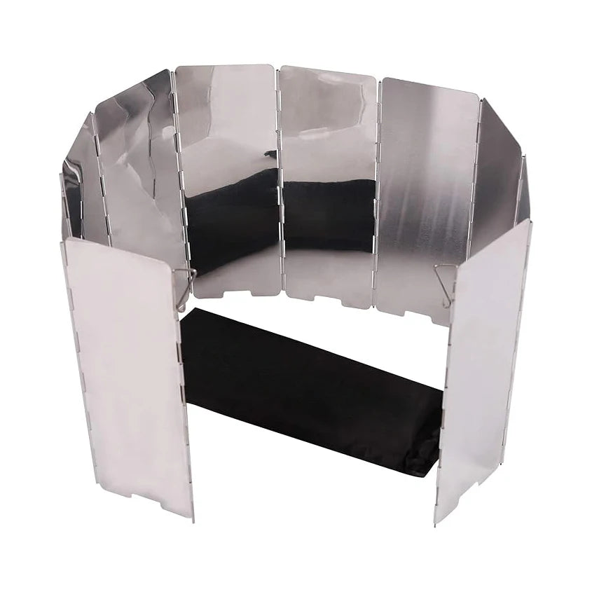 9/10/12 Plates Stove Windscreen, Aluminum Stove Windshield with Drawstring Bag, for Camping, Butane Stoves