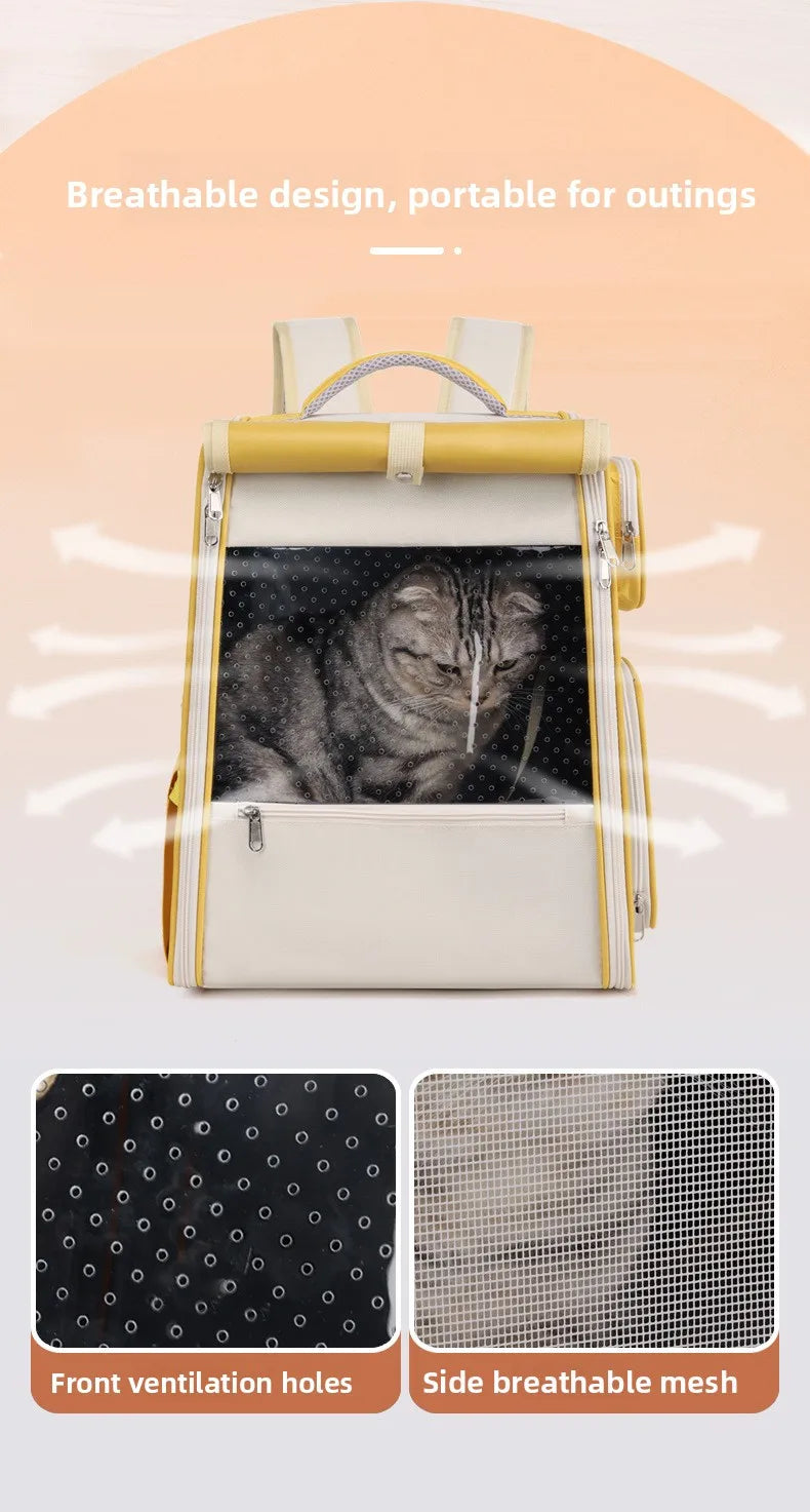 Multifunctional pull rod pet bag portable cat suitcase cat bag outing large capacity double shoulder breathable pet backpack