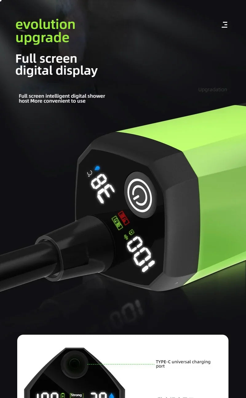 Portable Outdoor Rechargeable Electric Shower Pump USB Powered Waterproof for Outdoor Camping Beach Hiking Pet Bath Car Wash