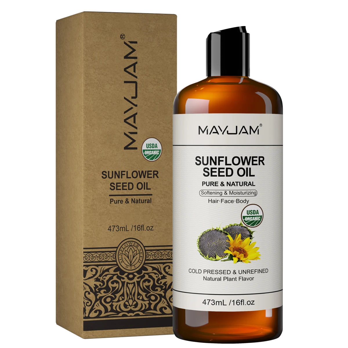 MAYJAM Jojoba Grapeseed Castor Vegetable Glycerin Fractionated Coconut Oil Moisturizing Face Hair Skin Natural Base Carrier Oil