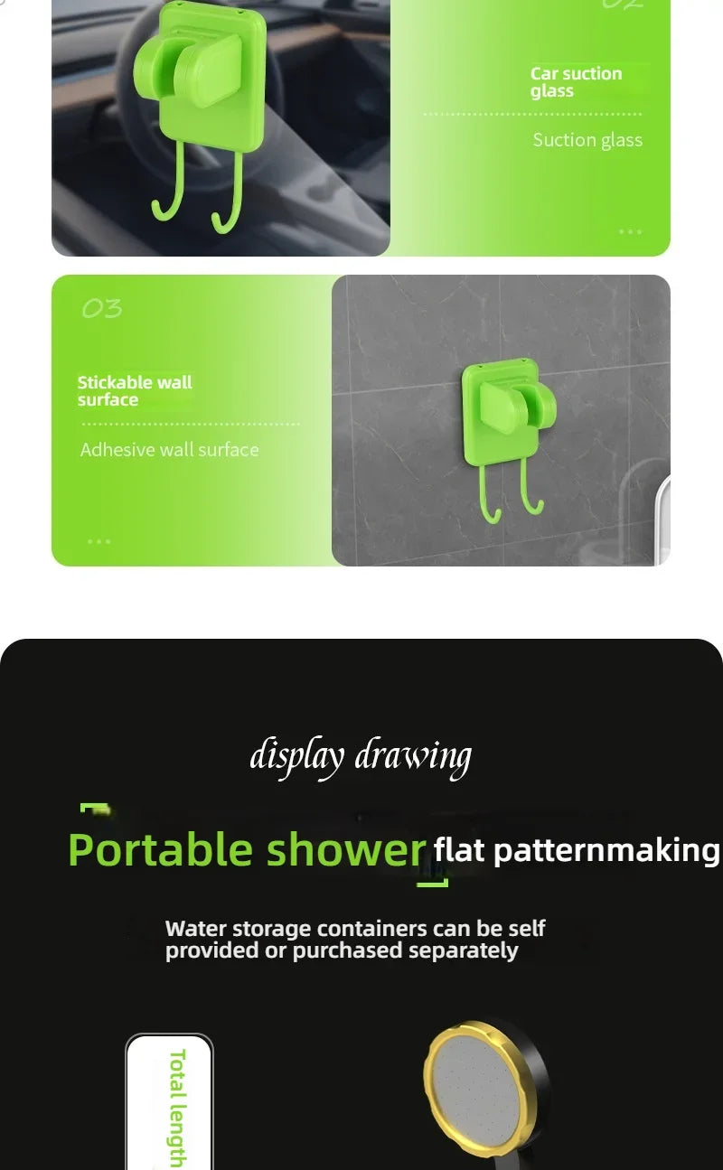 Portable Outdoor Rechargeable Electric Shower Pump USB Powered Waterproof for Outdoor Camping Beach Hiking Pet Bath Car Wash