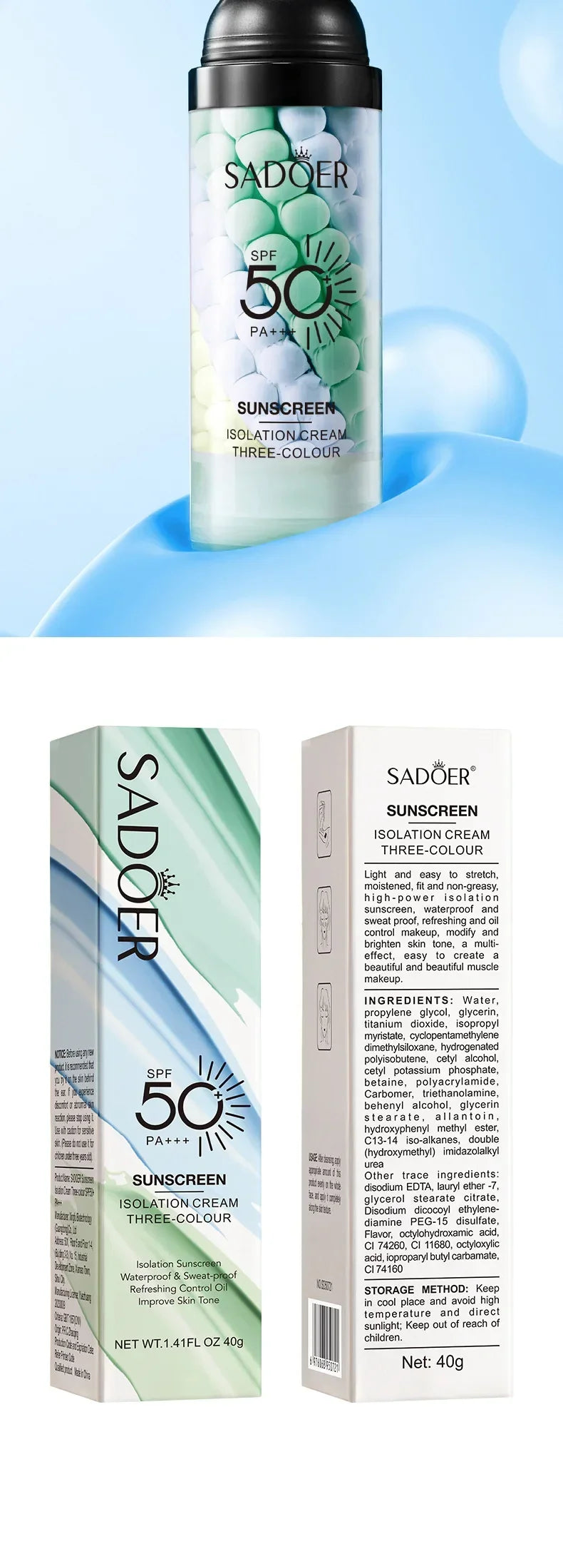 40ml Isolation Cream Face Primer Moisturizing Invisible Pores Facial Brighten Foundation Correcting Skin Tone Cosmetics Makeup