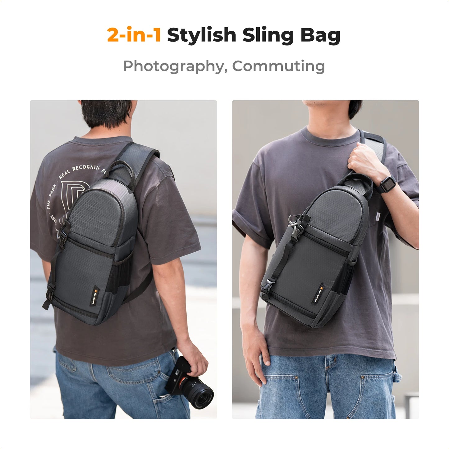 K&F Concept Camera bag Photography Backpack 10L Waterproof Camera Sling Backpack DSLR/SLR Camera Case Sony Fuji Photography Bags