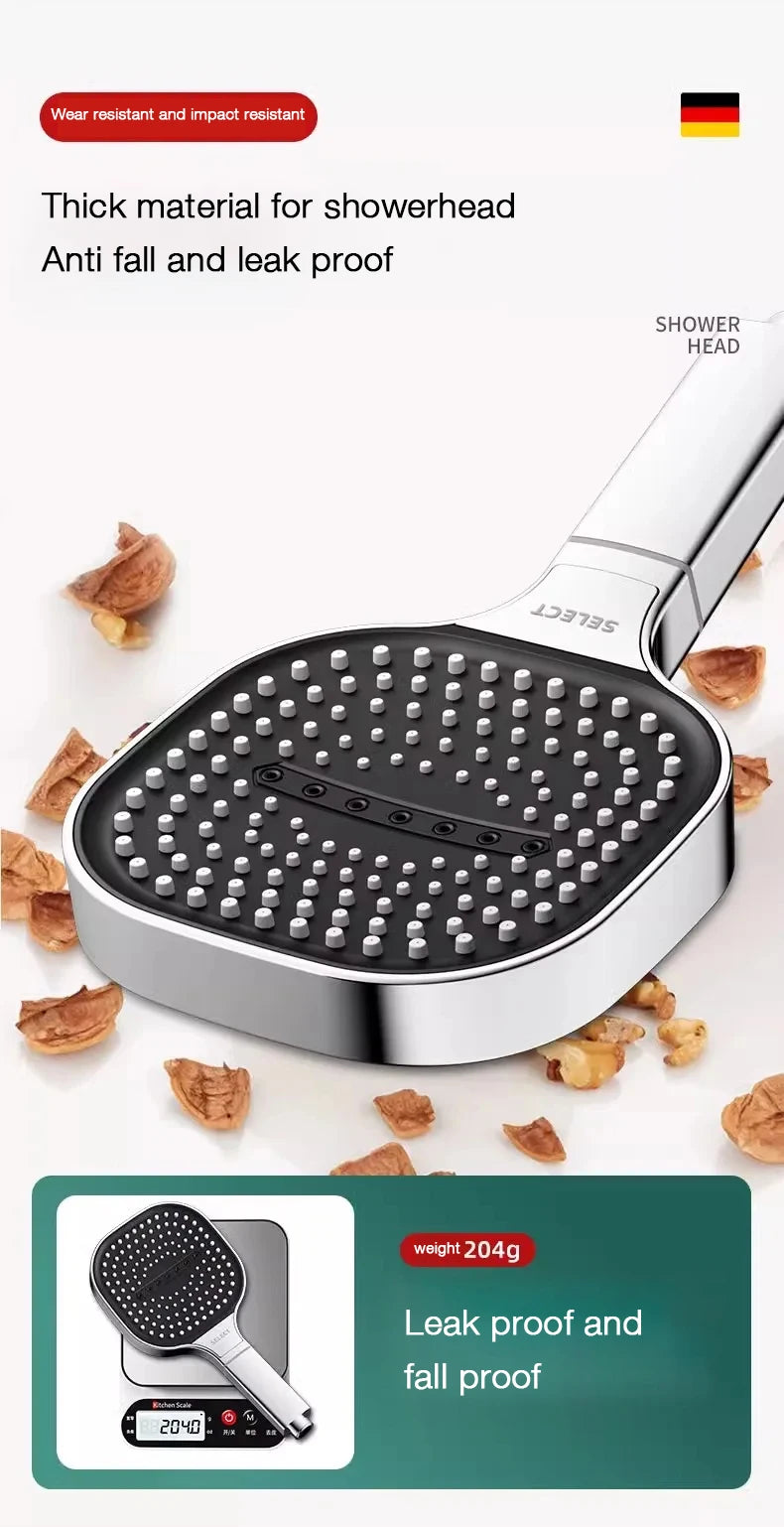 13cm Large Panel Nozzle 3 Modes Shower Shower Head High Pressure Water Massage Shower Head With Filter Element Sets